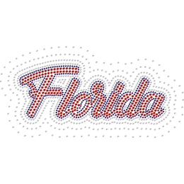 Shining Florida Red Rhinestone Heat Transfer